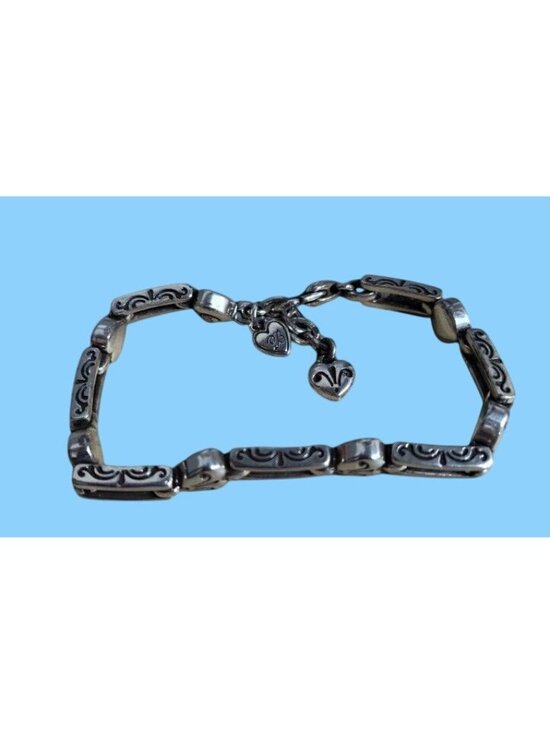 Brighton Jewelry - NWT Brighton Pompeii Silver-Tone Bracelet With Heart Charms & Ornate Links